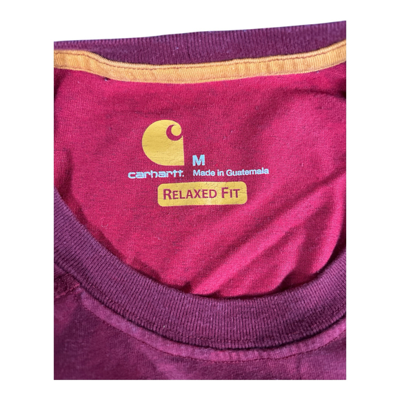 Carhartt Force Loose Fit Magenta Short Sleeve Pocket T Shirt Sz M Distressed - Picture 3 of 4